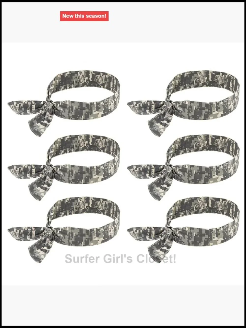 Cooling Bandana Evaporative Polymer Crystals 6-Pack Tie Closure Cotton